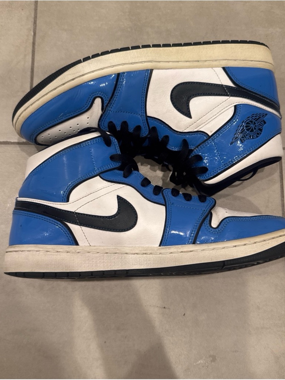Nike Blue, White & Black High-Top Sneakers